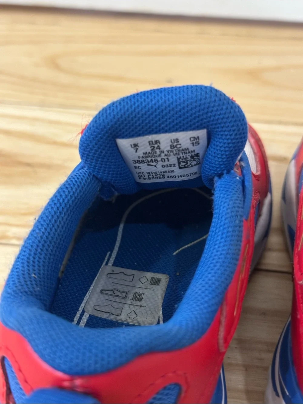 Puma Kids Red, Blue and White Low-Top Sneakers